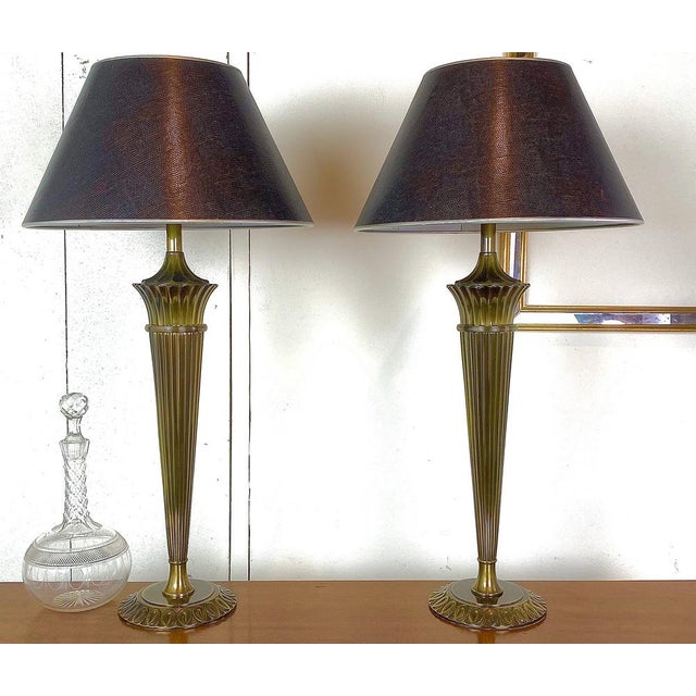 Empire Brass Table Lamps, 1970s, Set of 2 For Sale - Image 15 of 15