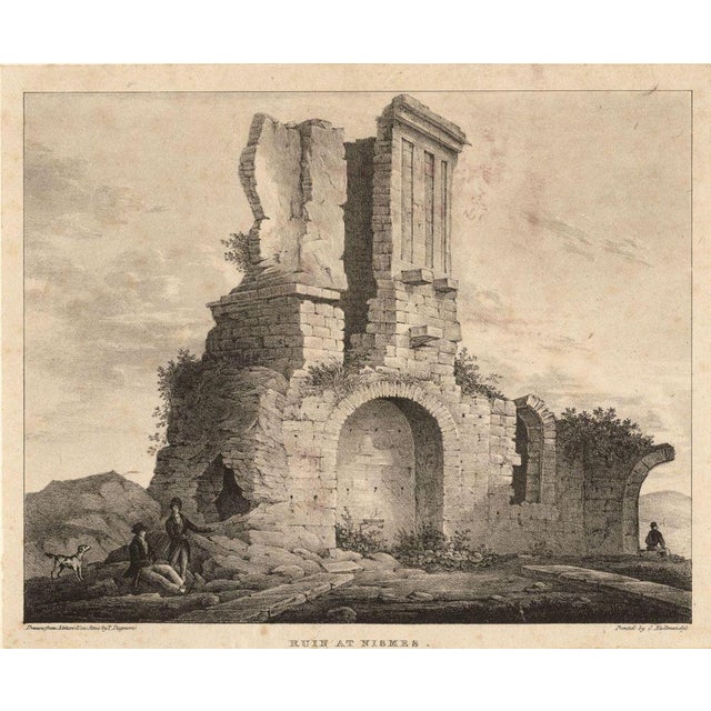 John Dugmore, Ruin at Nismes, Tour Magne, France, Early 19th Century, Lithograph For Sale - Image 4 of 4