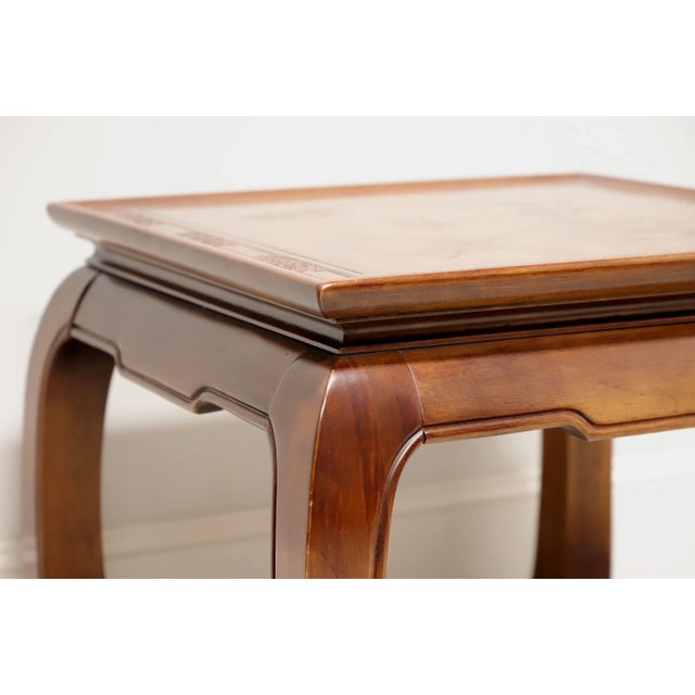 Brown Late 20th Century Asian Chinoiserie Ming Carved End Side Table - A For Sale - Image 8 of 10
