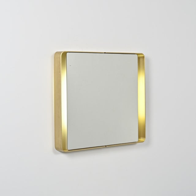 Rectangular Gilt Metal Mirror, 1970s For Sale - Image 11 of 11