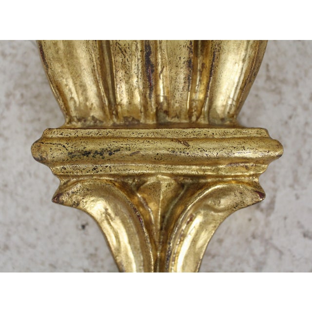 Metal Pair Gold Gilt Italian Wall Shelves For Sale - Image 7 of 11