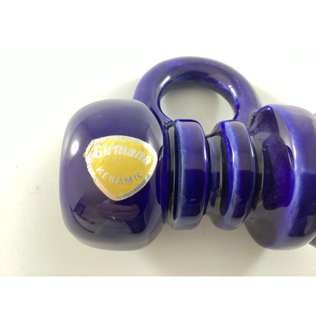 Ceramic Everard & Gallo 1970’s Blue Cobalt Ceramic Candle Holder For Sale - Image 7 of 9