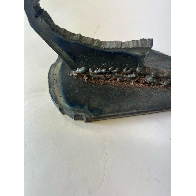 Abstract 1960’s Brutalist Torch Cut Abstract Sailboat Sculpture For Sale - Image 3 of 9
