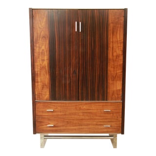 Milo Baughman Style Rosewood & Lucite Floating Armoire For Sale