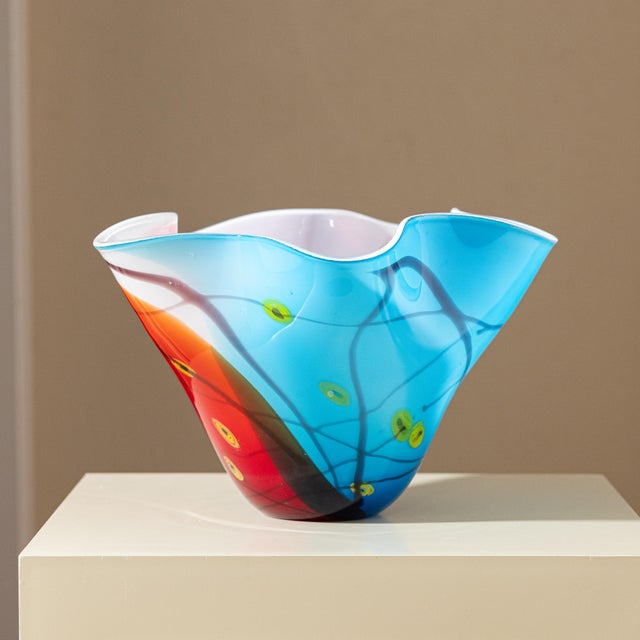 Contemporary Large Late 20th Century Abstract Hand-Blown Studio Art Glass Vessel For Sale - Image 3 of 9
