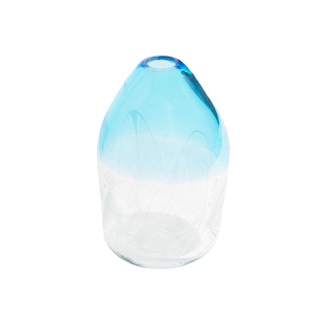 A 2004 art glass vase, titled "Vario," by Italian glass artist Peter Pelzel (born 1937). Made in Murano, Italy, this vase...