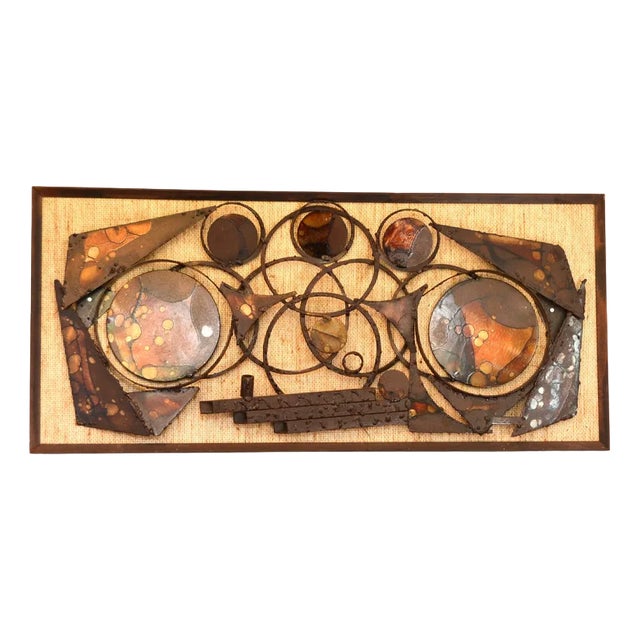 Brutalist Metal Wall Sculpture by Henrik Horst, 1960s For Sale