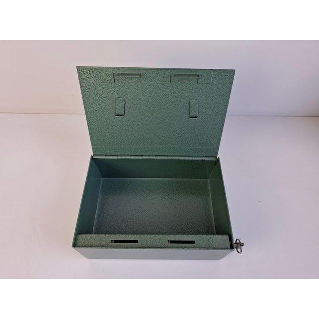 Metal Vintage Green Metal Cash Box by Drukocel, Czechoslovakia, 1970 For Sale - Image 7 of 18