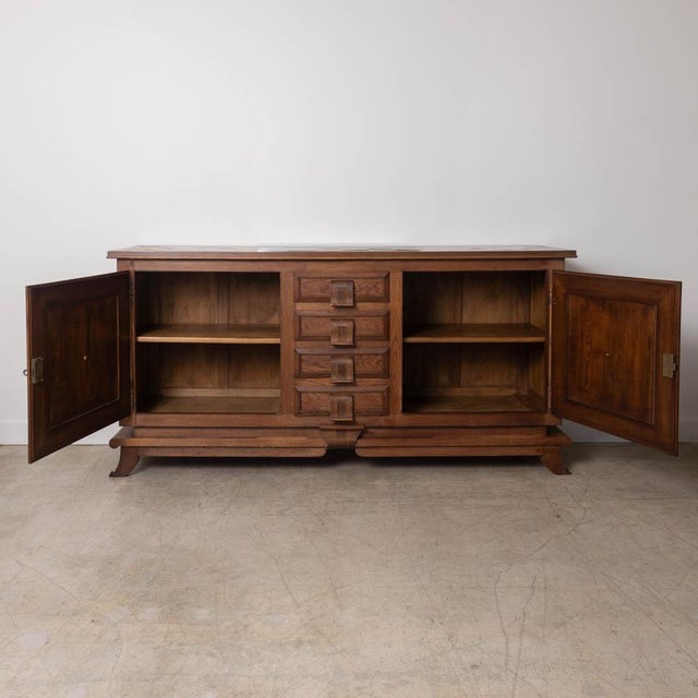 Charles Dudouyt 1940's French Oak Sideboard by Charles Dudouyt For Sale - Image 4 of 15