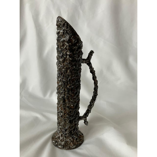 Brutalist Hand-Forged Iron Vase For Sale - Image 6 of 8