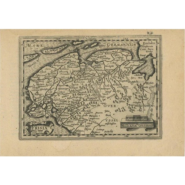 17th Century Antique Map of Friesland and Groningen in the Netherlands, 1616 For Sale - Image 5 of 5