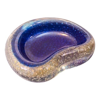 Murano Bullicante Glass Ashtray from Seguso, 1950s For Sale