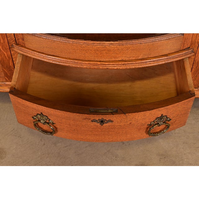 R. J. Horner Style Antique Victorian Carved Oak Triple Bookcase, Circa 1880s For Sale In South Bend - Image 6 of 10