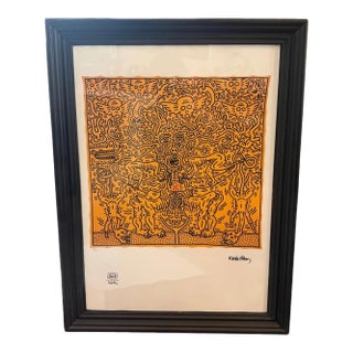 21st Century Keith Haring Pop Art Framed 63/150 Untitled Lithography For Sale