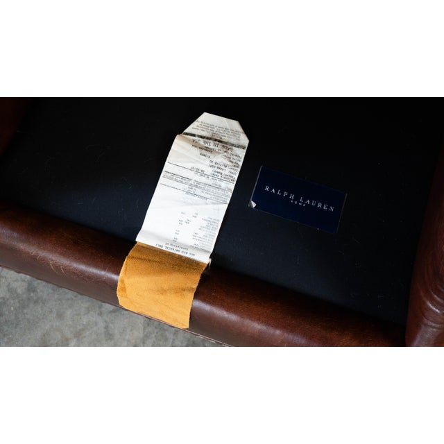 Ralph Lauren Leather and Paisley Velvet Club Chair For Sale - Image 16 of 16