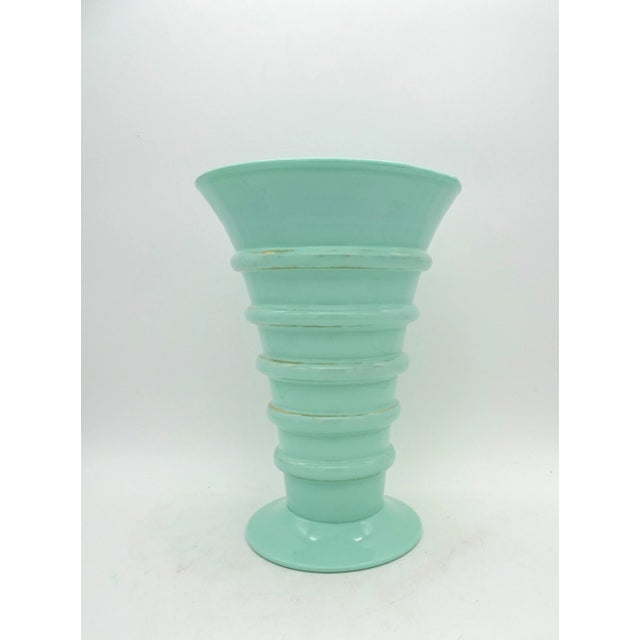 Art Deco Green Jadeite Art Glass Vase, 1920s For Sale - Image 6 of 10