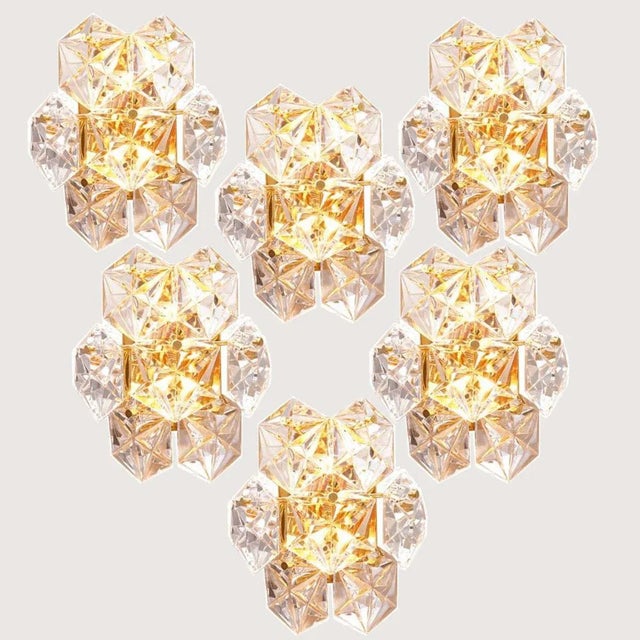 Large Faceted Crystal Five-Tier Chandelier from Kinkeldey, 1970s, Set of 2 For Sale - Image 10 of 12