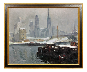 Paul-Jean Anderbouhr, The Agony of Rouen, Normandy, 1944, Oil on Canvas