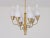Mid-Century Modern Six Arm Chandelier in Brass and Opal Glass by Edvard Hagman, Sweden, 1956 For Sale - Image 3 of 12