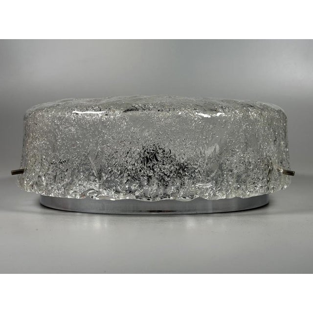 Gray Ice Glass Flush Mount from Hillebrand Lighting, 1960s-1970s For Sale - Image 8 of 18
