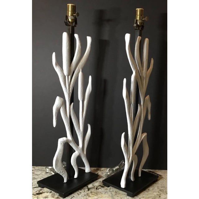 Cat Tail Iron Table Lamps - a Pair For Sale - Image 13 of 13