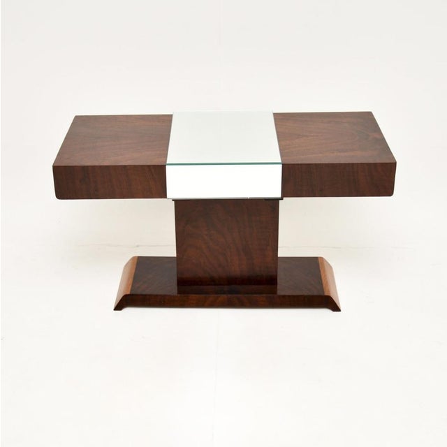 Art Deco Mirrored Coffee Table in Walnut, 1930s For Sale - Image 11 of 11