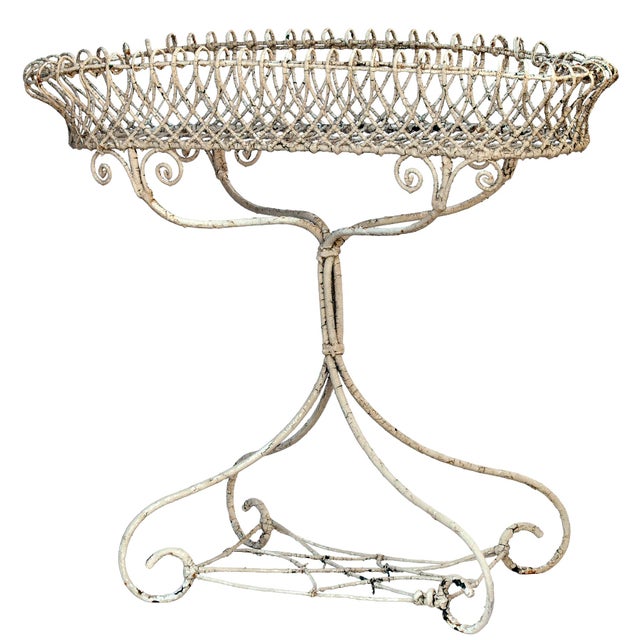 19th Century, Antique Victorian Wire Planter Stand For Sale - Image 4 of 9