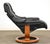 Mid-Century Modern 1960s Ekornes Stressless Black Leather Recling Chair For Sale - Image 3 of 9