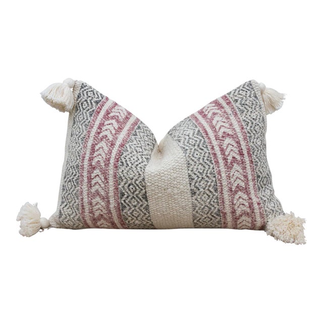Rose Mist Nomadic Moroccan Lumbar Pillow For Sale