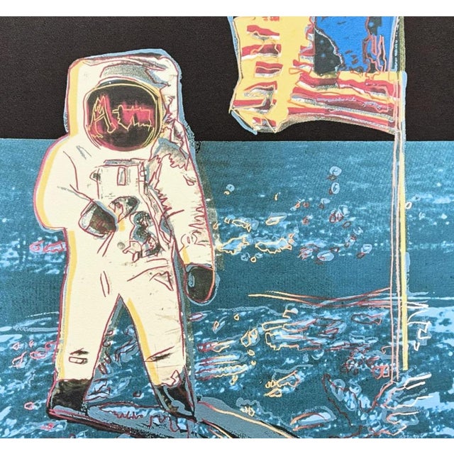 Andy Warhol (after) "Moonwalk light blue" print, size 60 x 60 cm, plate signed bottom right, numbered with pencil on heavy...