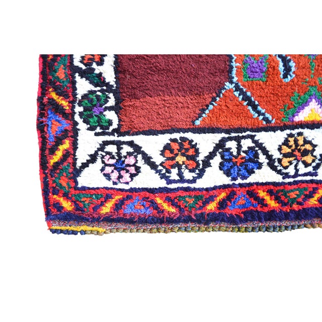 Turkish Runner Rug. Hand-Knotted Tribal Deep Pink Color Hallway Rug, Kitchen Decor - 3′ × 12′ For Sale - Image 14 of 17