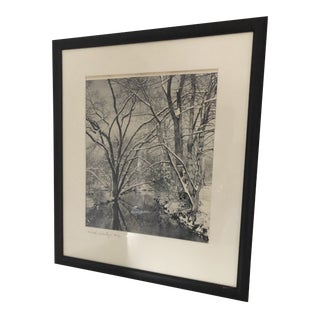 Vintage Black and White Photograph of Snow Covered River For Sale