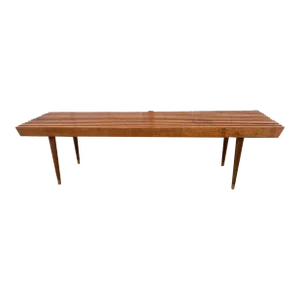 Mid 20th Century Mid Century Modern Solid Wood Platform Stat Teak Bench