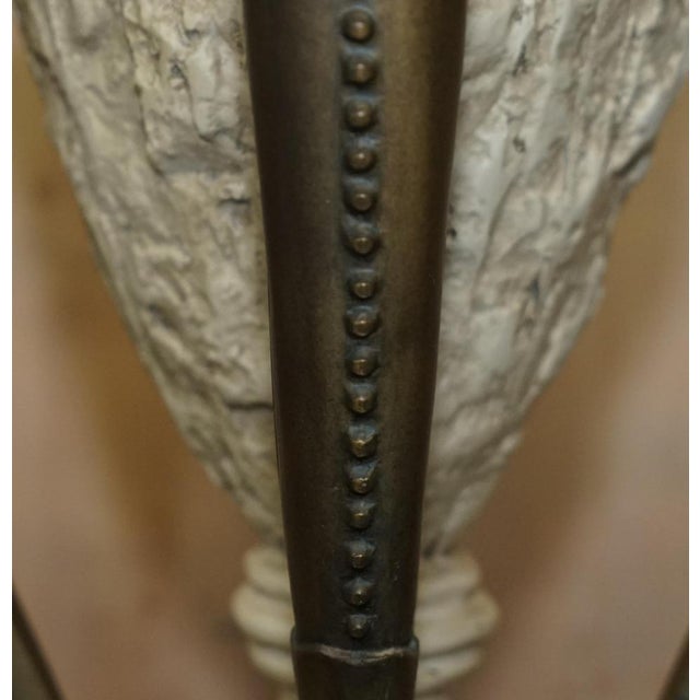 Gold Vintage Egyptian Revival Side Tables with Glass Tops, Set of 2 For Sale - Image 8 of 18