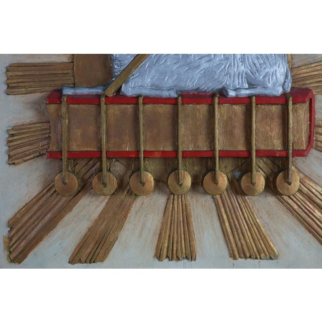 Religious Carved Wooden Agnus Dei Panel, France, 1800s For Sale - Image 4 of 11