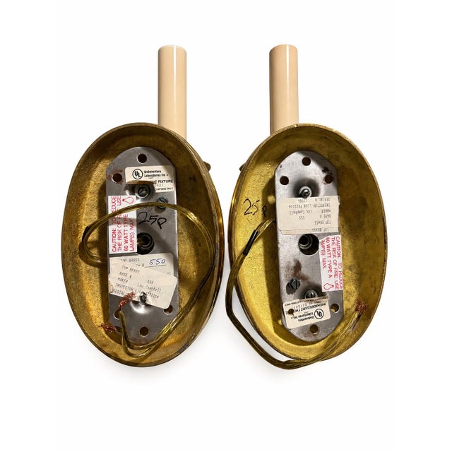 Vintage Lou Campbell Hollywood Regency Brass Bow & Tassel Wall Sconces | French Neoclassical Lighting, a Pair For Sale - Image 12 of 12