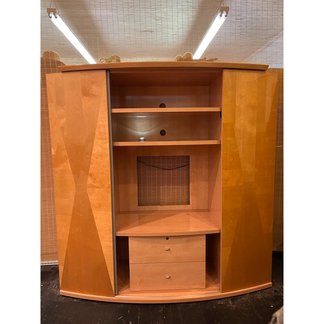 Late 20th Century Italian - Entertainment Console· Italian Modern Wall Unit · Illuminated Media Storage For Sale - Image 4 of 10
