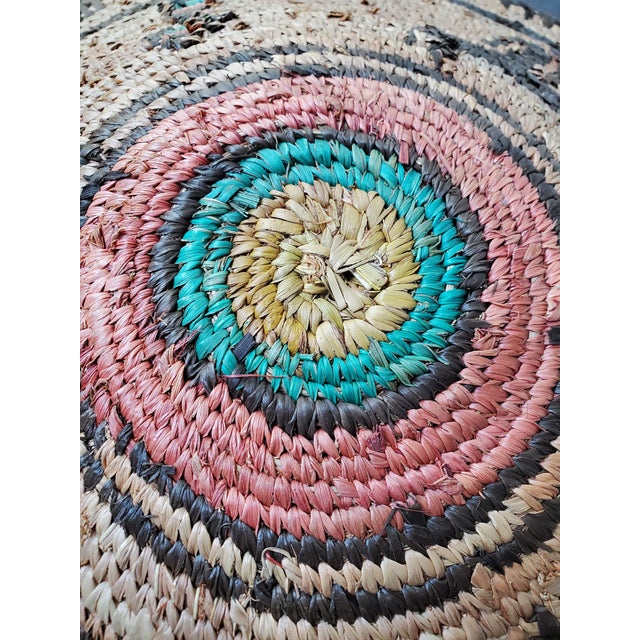 Vintage Handwoven Indigenous Grass Basket For Sale - Image 4 of 5