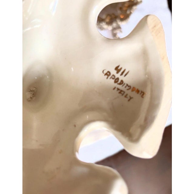 Vintage Italian Women Themed Capodimonte Porcelain Pedestal Vase 14.5” For Sale - Image 9 of 10