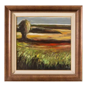 Landscape Tree Painting Oil on Canvas Signed Pulliam