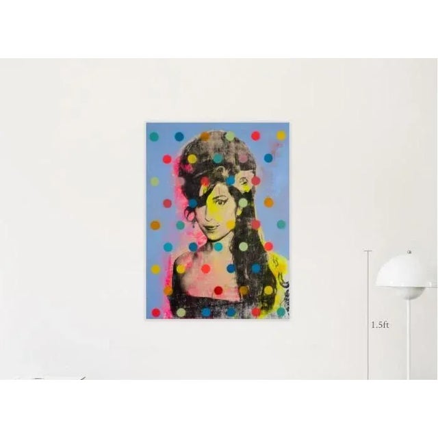 Amy Winehouse Pop Art. Acrylic and silkscreen on wood. Ready to hang with signature at the back.