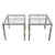 Hollywood Regency Chrome & Glass Square End Tables Brass Details a Pair Style of Maison Jansen For Sale - Image 16 of 16