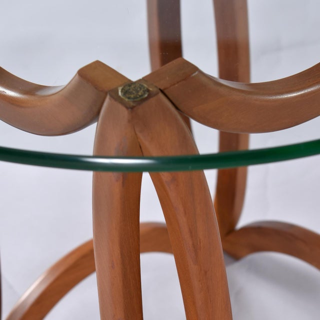 Mid-Century Modern Sculptural Bentwood Pearsall Style Glass Top Pedestal Side Tables For Sale - Image 11 of 11
