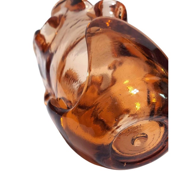Glass Signed Fire and Light Orange Amber Glass Splash Vase Sculpture Brutalist Chunky Recycled For Sale - Image 7 of 10