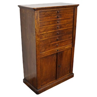 Antique French Walnut Clock Cabinet, 1920s For Sale