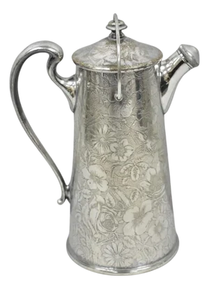 Antique Silver Plated Martini Shaker Pitcher "Tapestry" by Weidlich Brothers