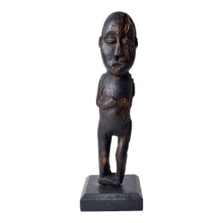 Early 20th Century Lobi Standing Male Wood Figure on Custom Base Ghana For Sale