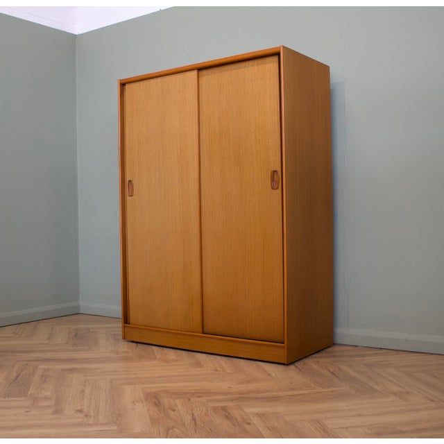 Teak Double Sliding Door Wardrobe from Austinsuite, 1960s For Sale - Image 6 of 11