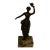 Art Deco Victorian Style Stage Girl Dancer Bronze Figurine Marble Base For Sale