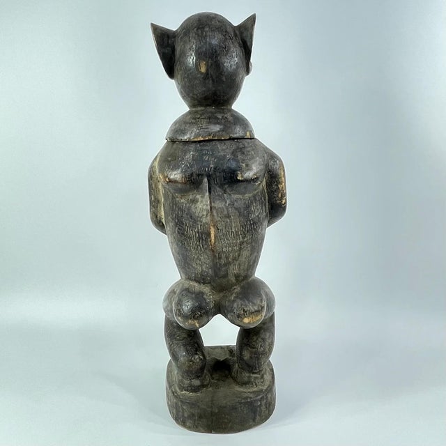 Early 20th Century Early 20th Century Baule Monkey Vessel with Lid Côte d'Ivoire For Sale - Image 5 of 14